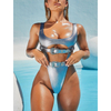 Wholesale One Piece Swimsuit Sliver Metalic Sexy Bikini