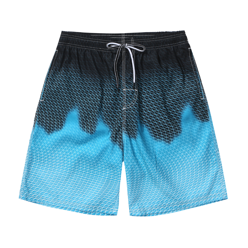 Wholesale Navy Fire Grids Printed Men's Trunk