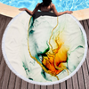 Wohlesale Mixed Color Marble Quick Dry Round Microfiber Beach Towel with Tassels For Summer