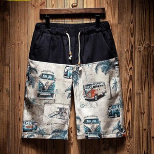 Wholesale Black Bus Printed Men's Trunk 2021 Trend Swimming Shorts