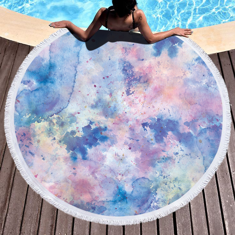Custom Marble Quickly Dry Round Printed larger mixed colors Microfiber Beach Towel 2020
